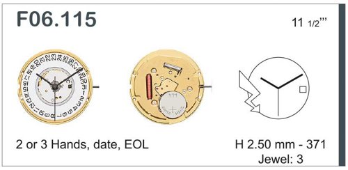 ETA F06.115 3 HAND 3 DATE